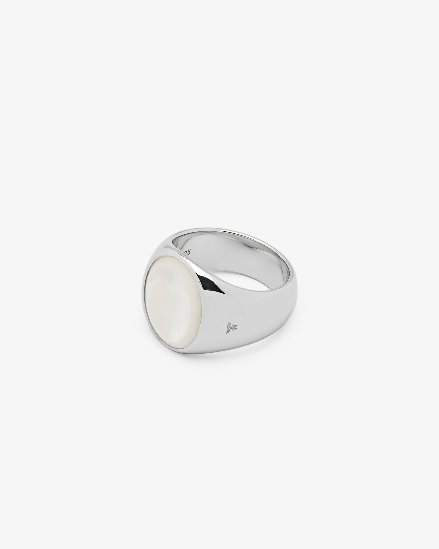 Tom Wood Oval White MOP Ring