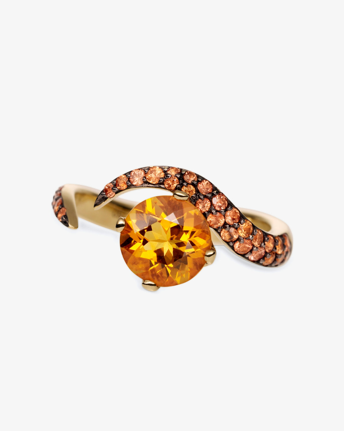 Shaun Leane 18K Gold Aurora Orange Citrine and Orange Sapphire Ring