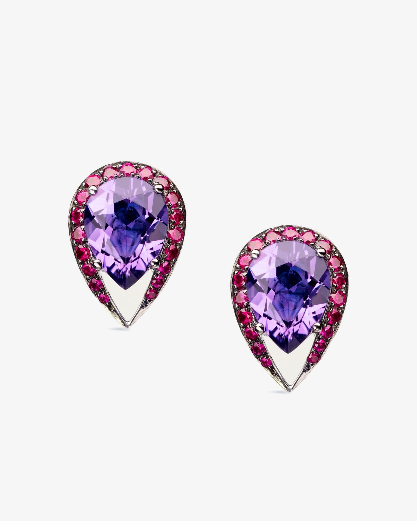 Shaun Leane 18K White Gold Aurora Amethyst and Ruby Earrings