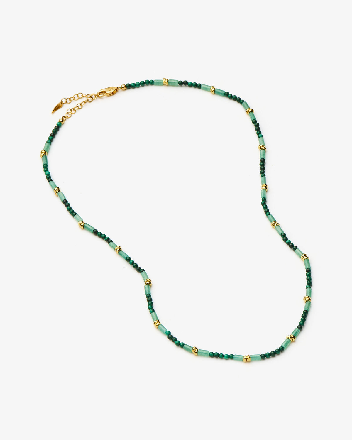Missoma Beaded Malachite and Aventurine Choker in gold-plated brass, view 2