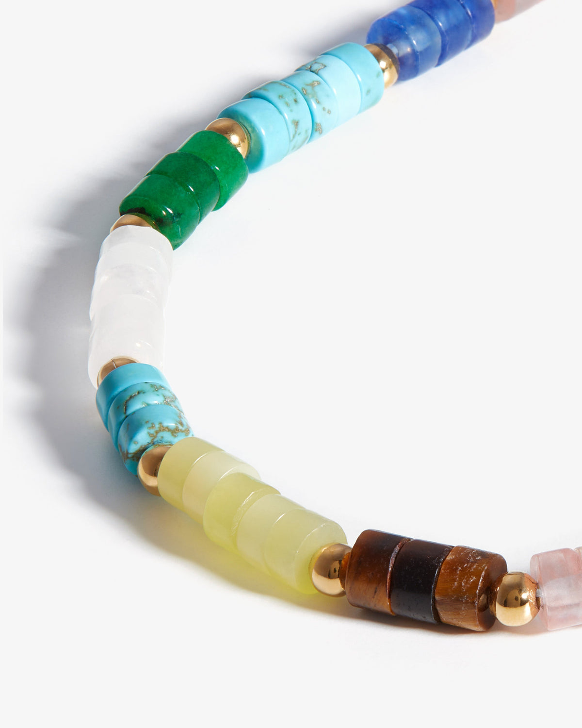 Missoma Medium Beaded Gemstone Stack Necklace in gold-plated brass, view 2