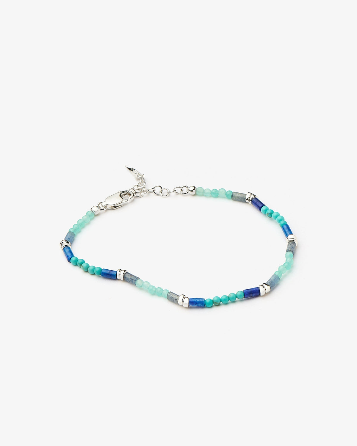 Missoma Beaded Lapis and Aventurine Bracelet in silver-plated brass, view 2