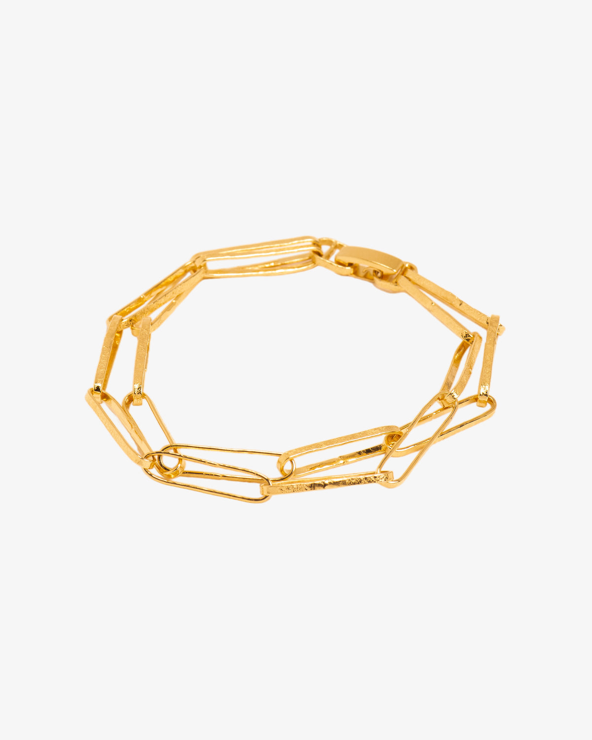 Hammered Link Chain Bracelet