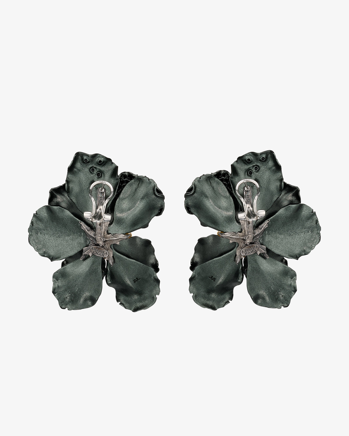 Anabela Chan Black Diamond Fuchsia Poppy Earrings
