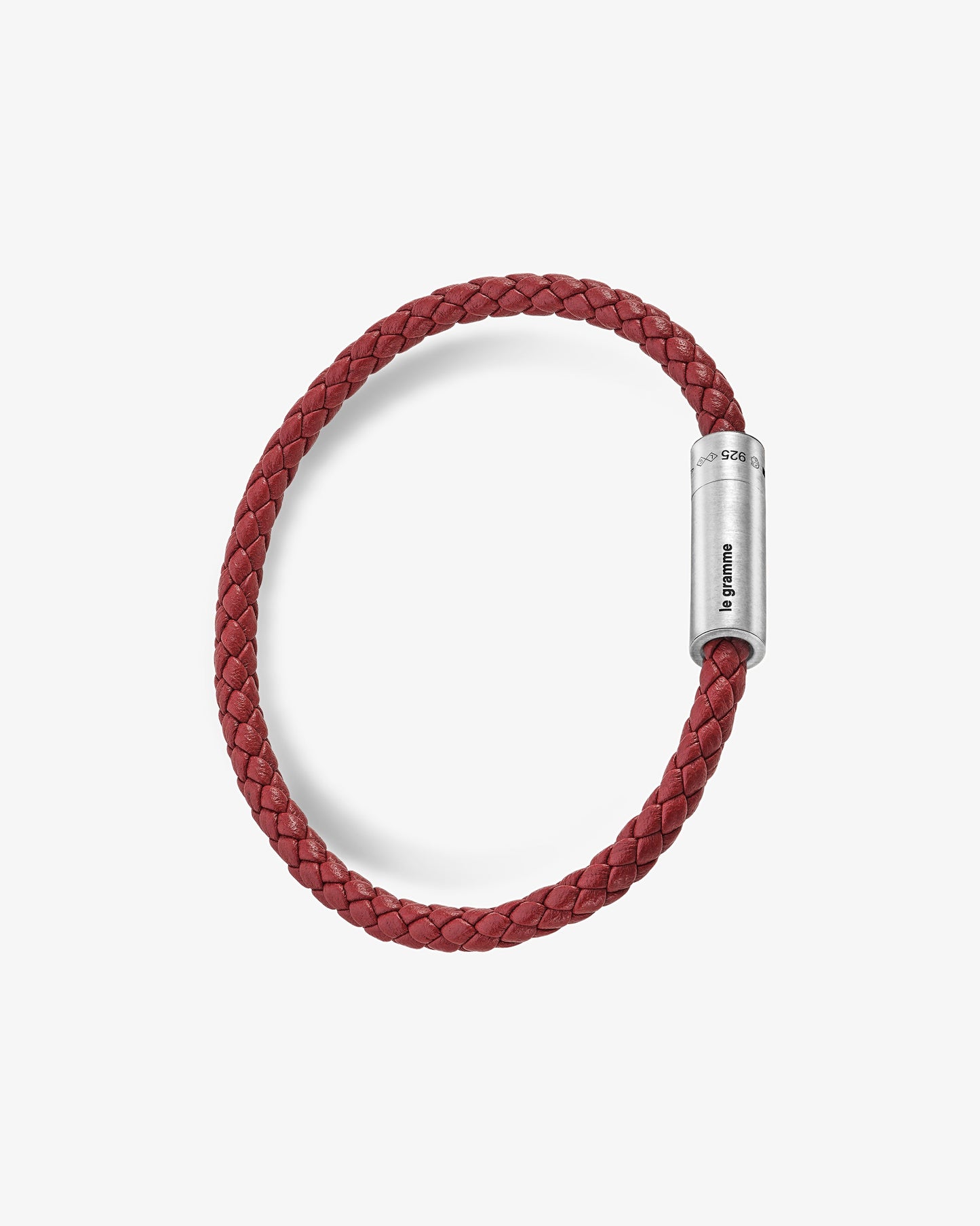 Le gramme 7g burgundy leather cable bracelet