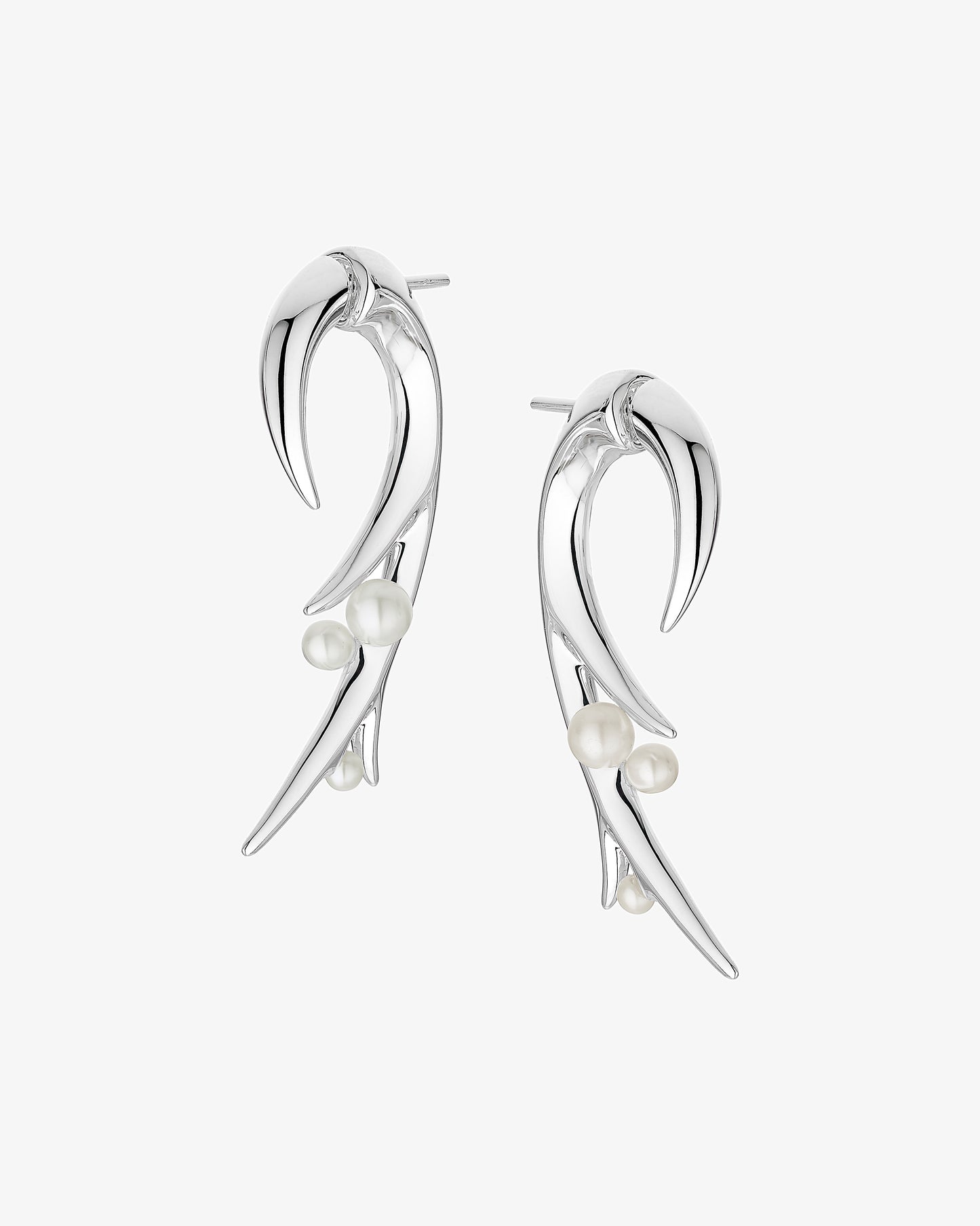 Hooked Pearl Large Earrings