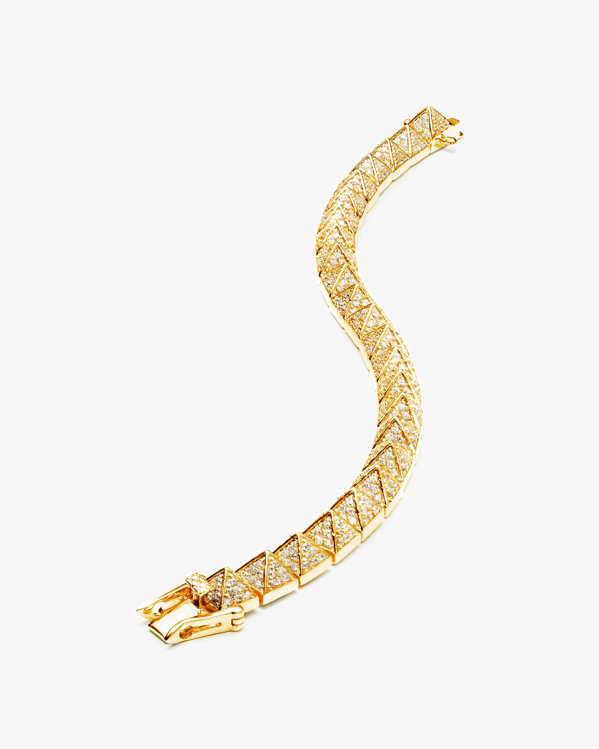 Eddie Borgo Pave Pyramid Bracelet in gold-plated brass, alternate view