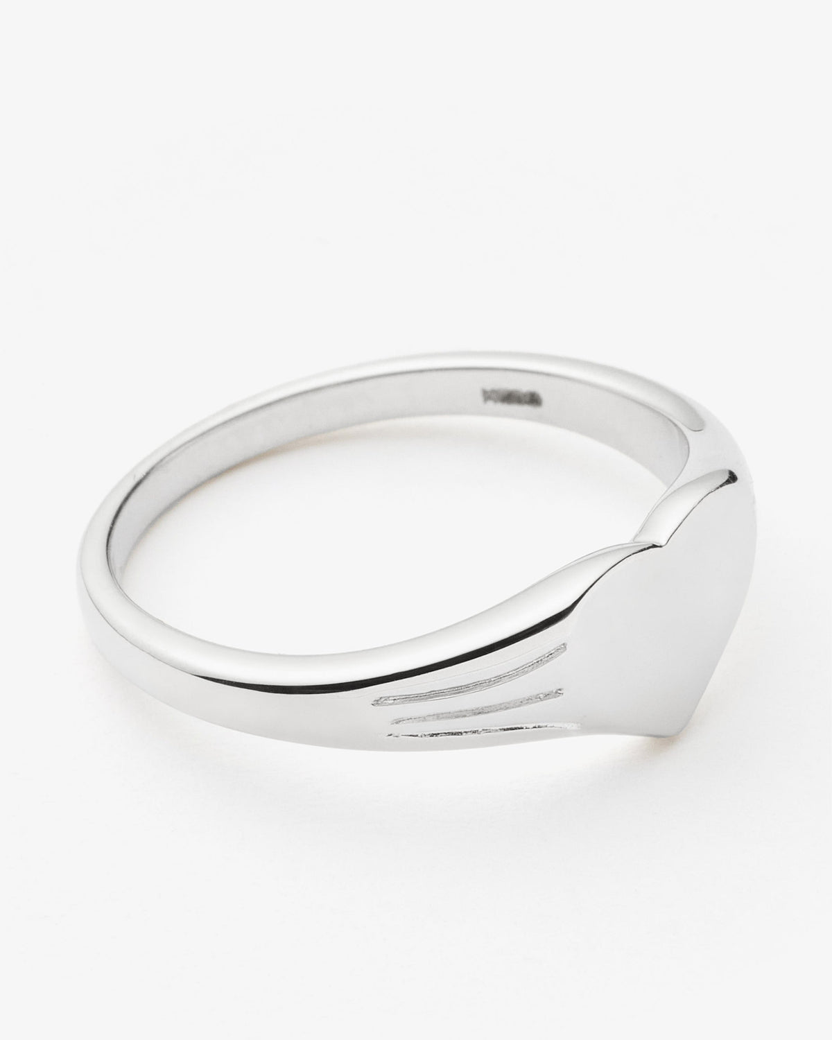 Missoma Engravable Heart Signet Ring in silver-plated brass, view 3