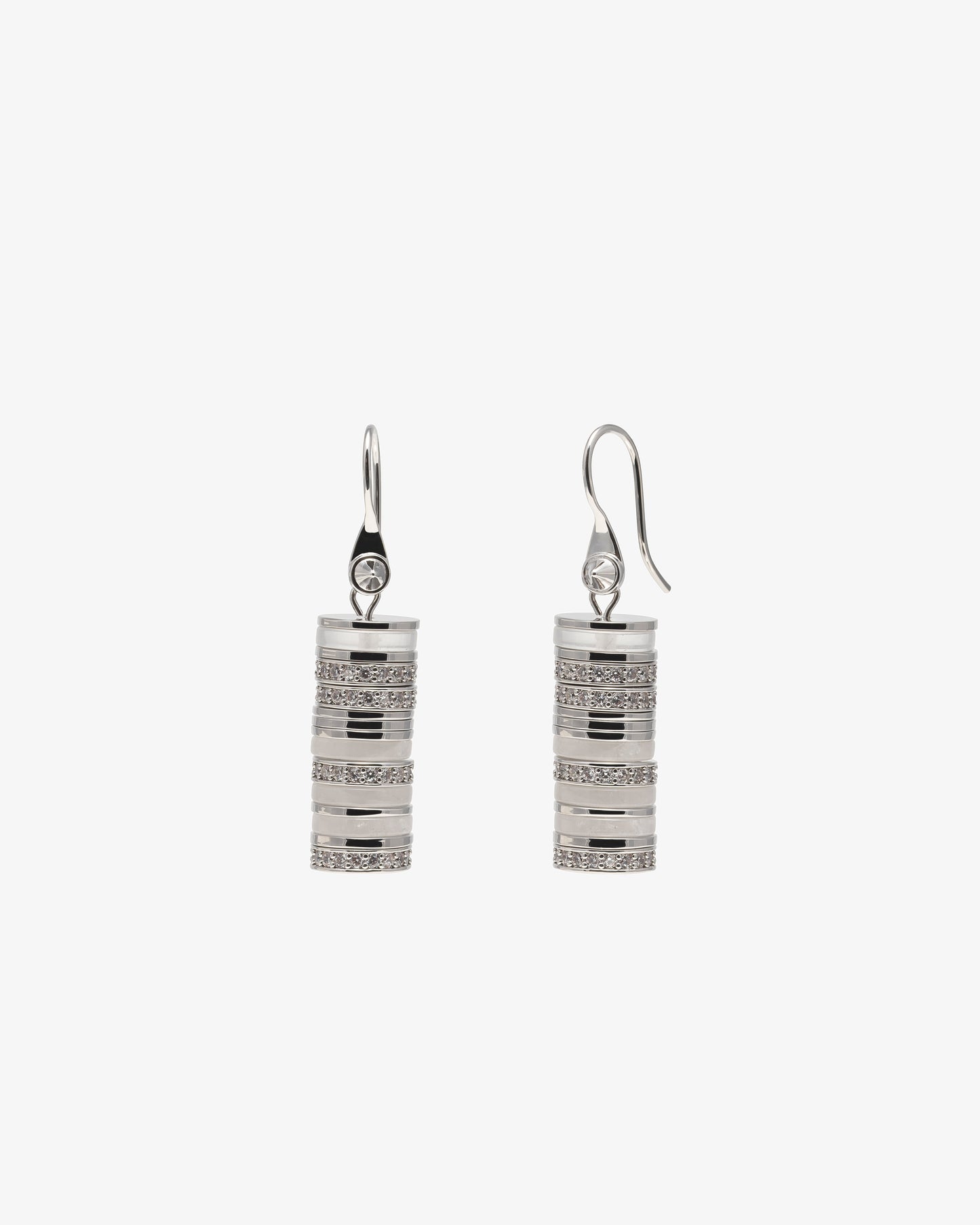 Eddie Borgo Milky Quartz Pave Lenox Drop Earrings