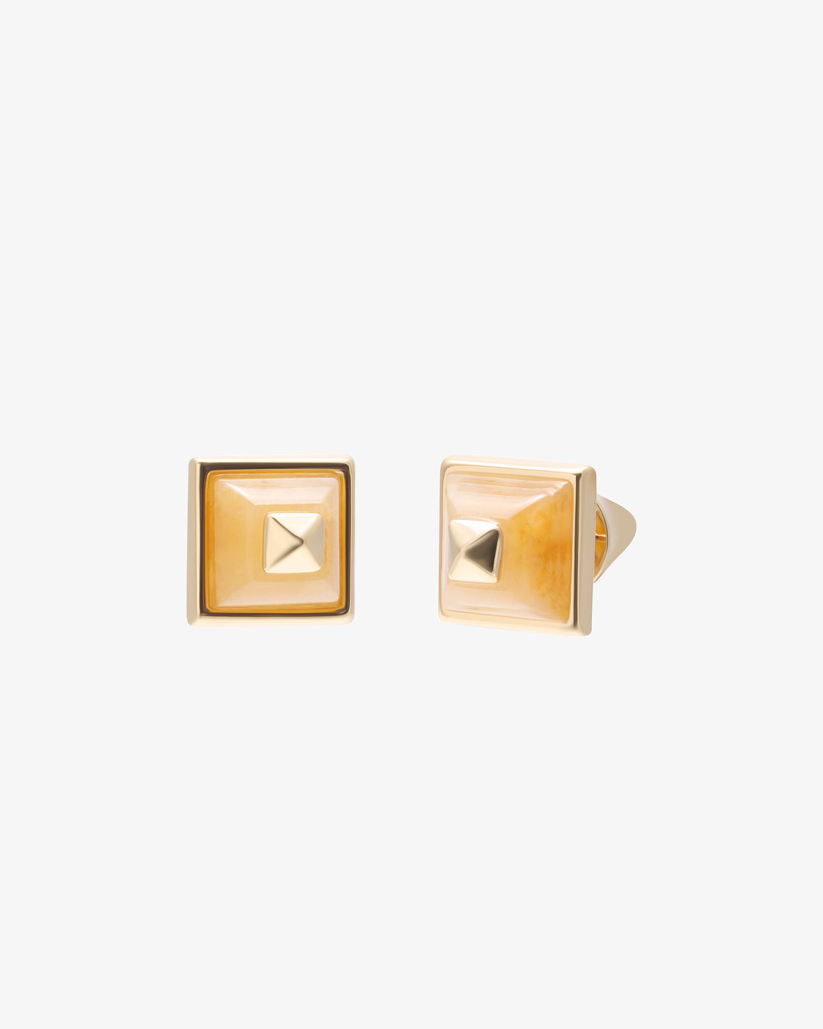 Eddie Borgo Sugarloaf Pyramid Aragonite Studs in gold-plated brass