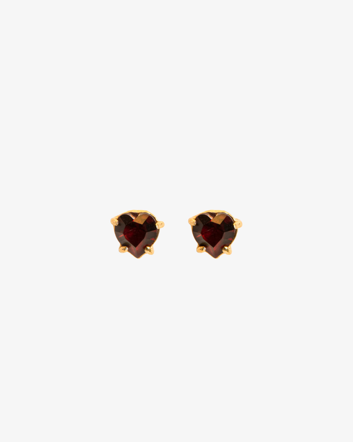 Wouters & Hendrix Heart-Shaped Garnet Stud Earrings