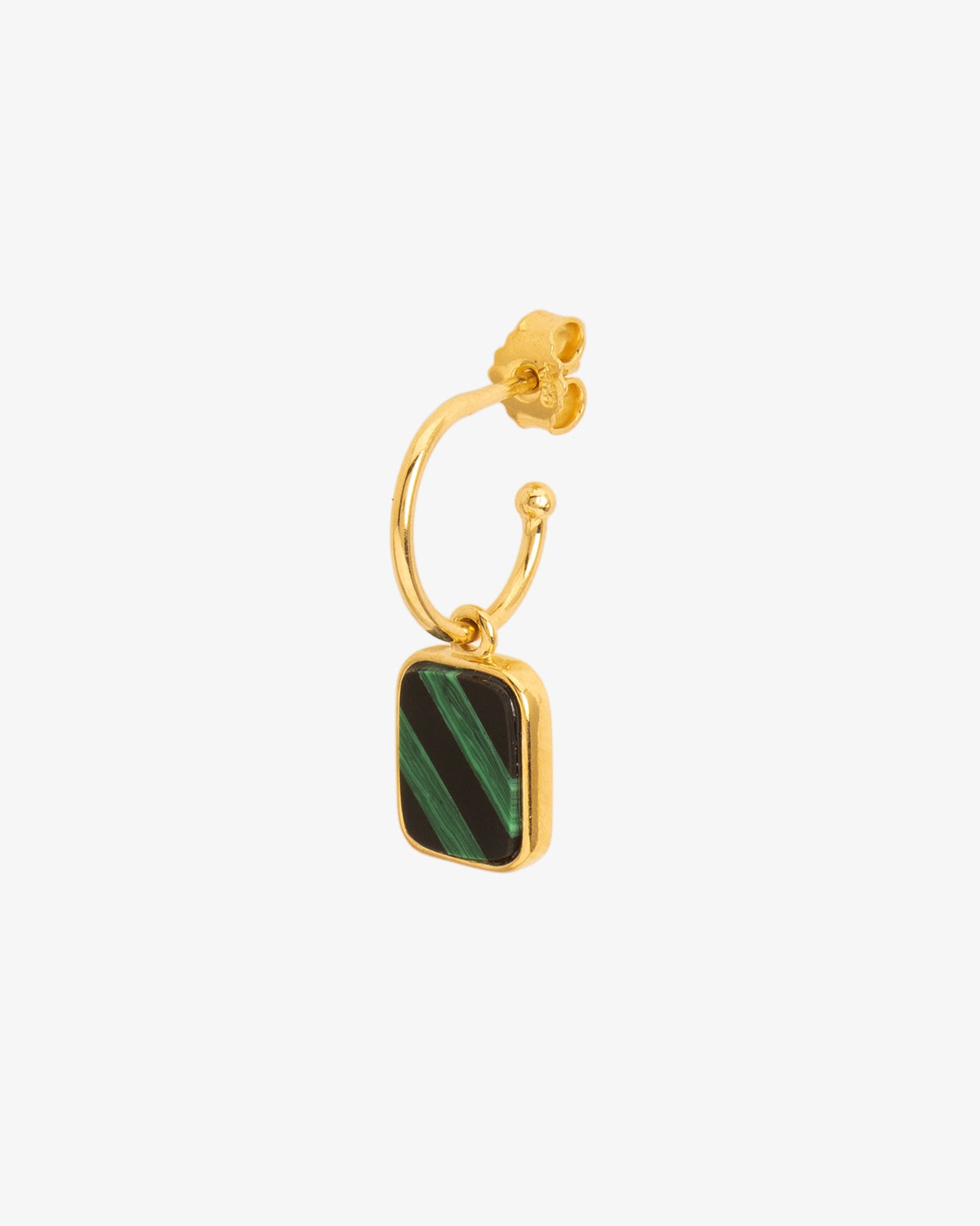 Wouters & Hendrix Malachite and Onyx Mosaic Single Earring