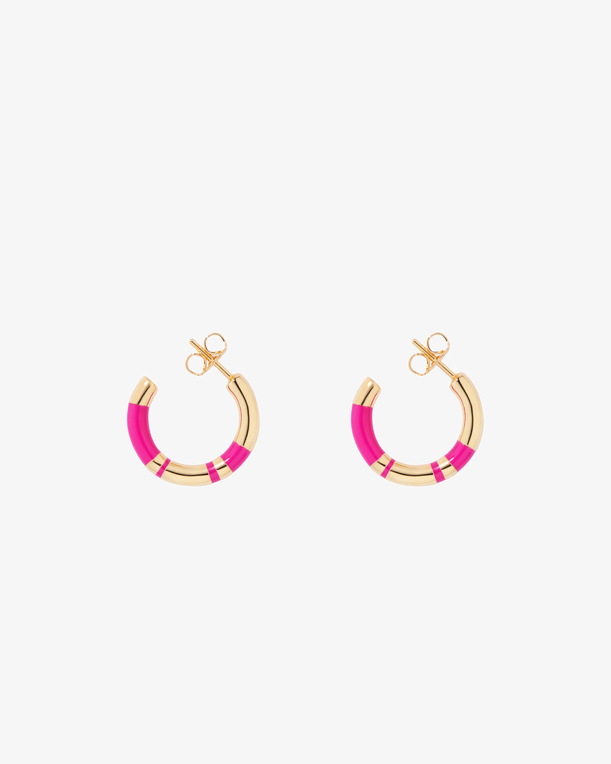 Aurelie Bidermann Raspberry Positano Mini Hoop Earrings