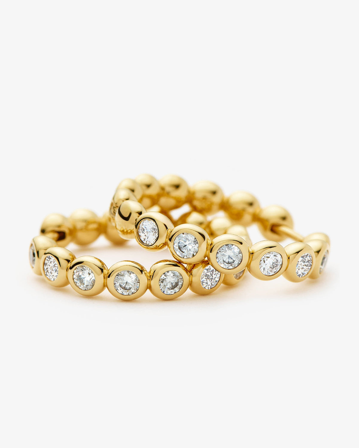 Missoma Tennis Classic Hoop Earrings in gold-plated brass, view 3