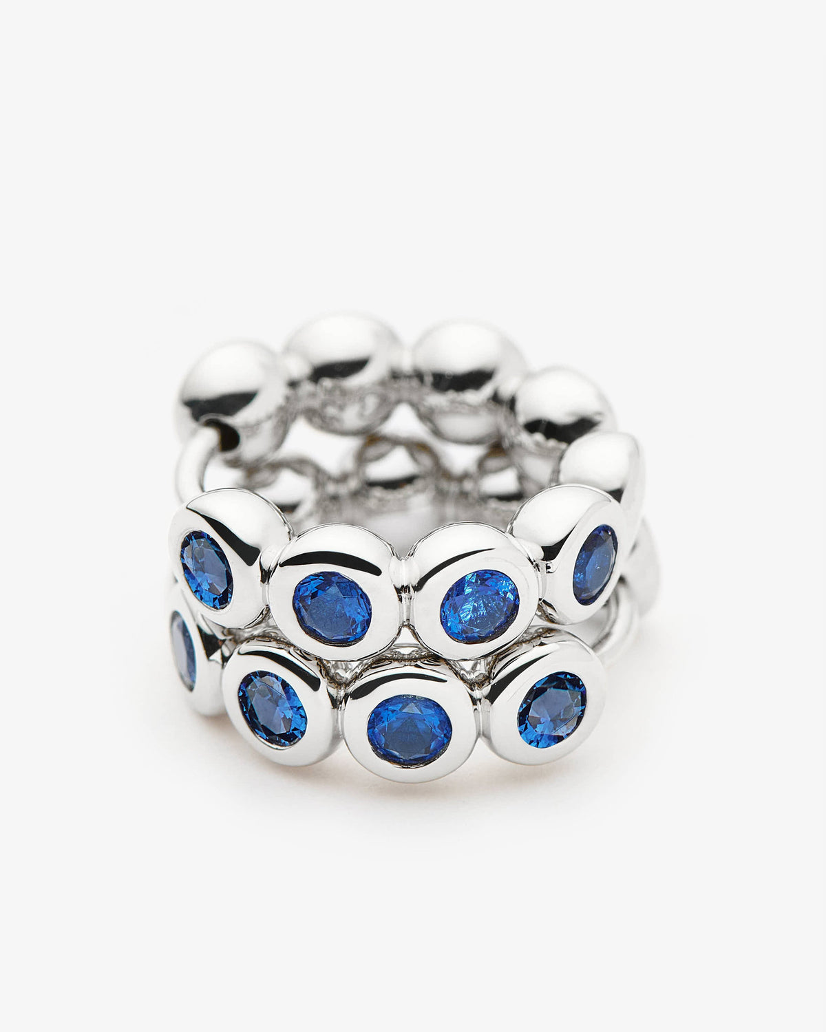 Missoma Tennis Small Hoop Earrings in silver-plated brass, view 3