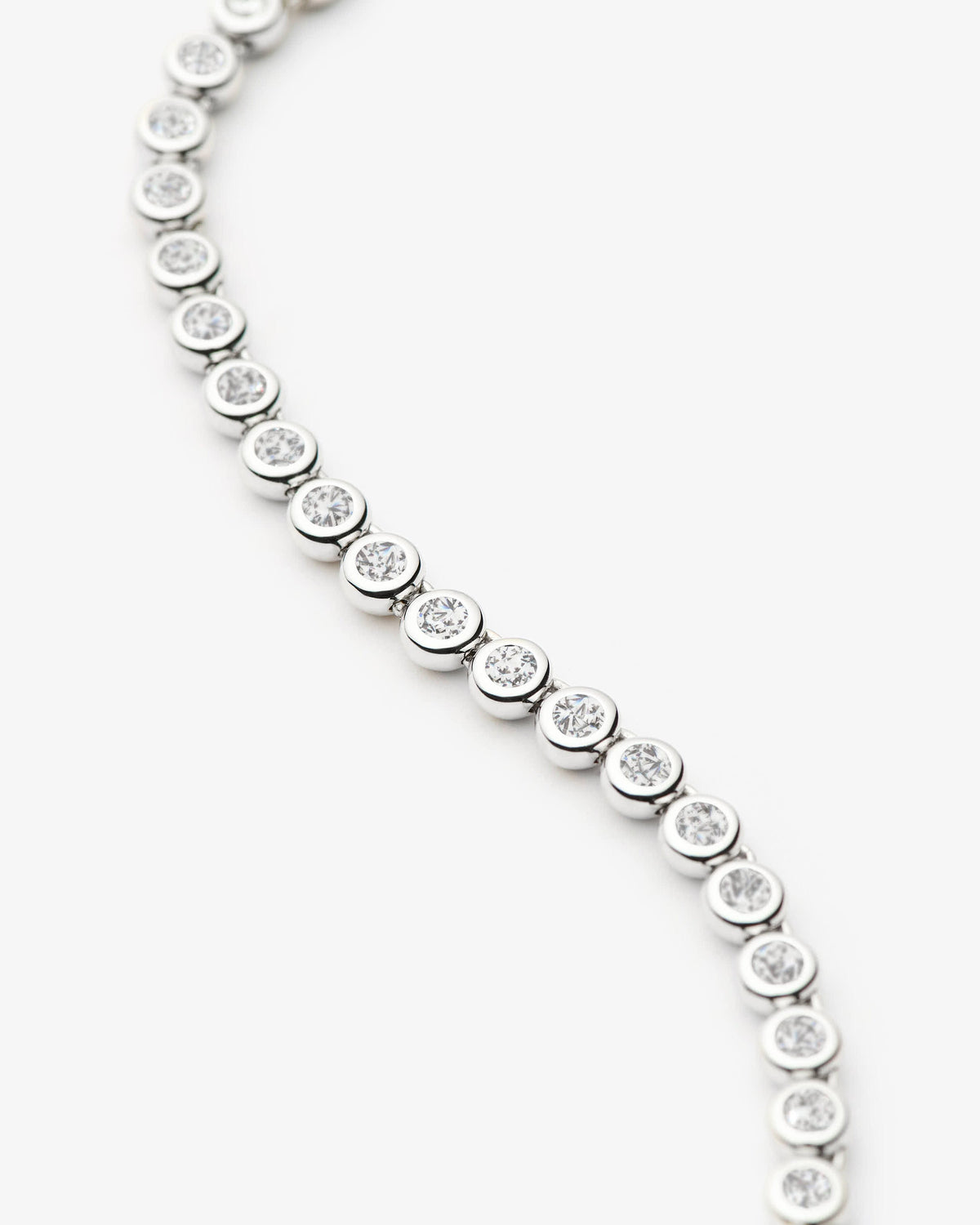 Missoma Tennis Round Necklace in silver-plated brass, view 3