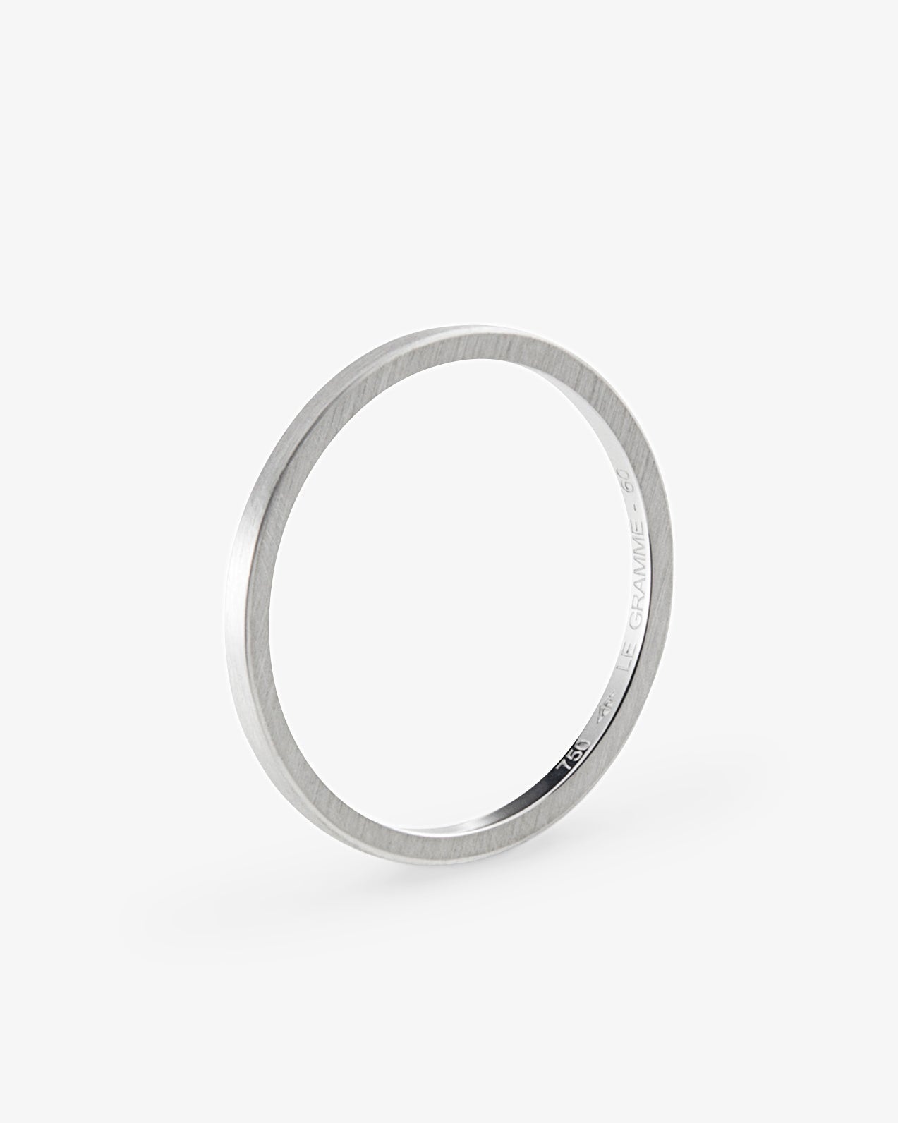 Le gramme 2g brushed 18k white gold band ring