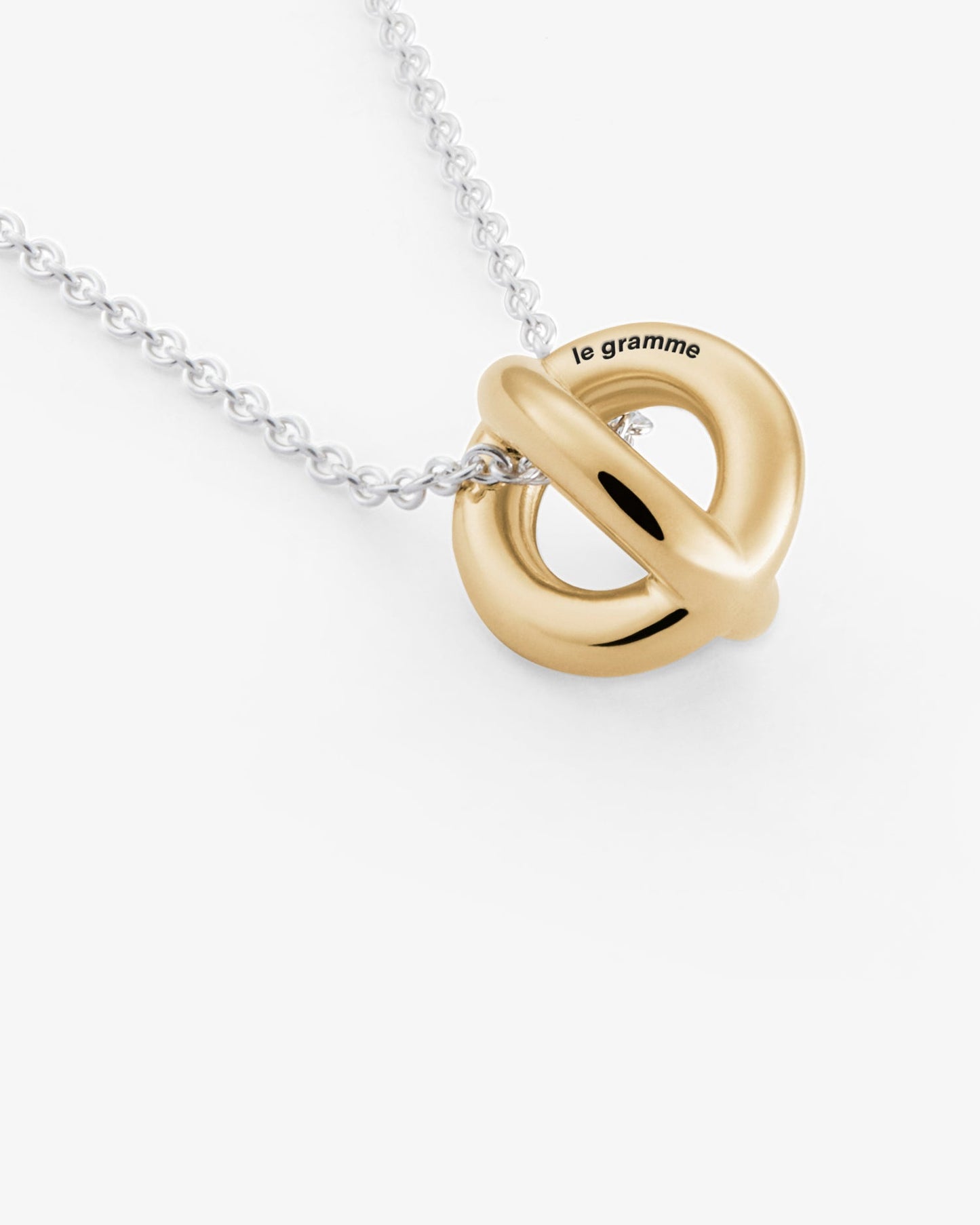 Le gramme 3g polished entrelacs necklace