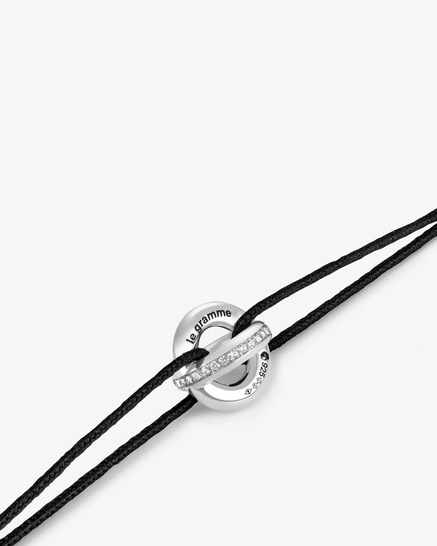 Le gramme 3g polished entrelacs cord diamond bracelet