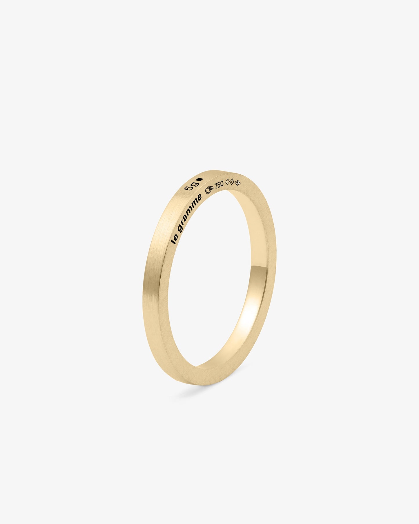 Le gramme 5g brushed 18k gold ribbon ring