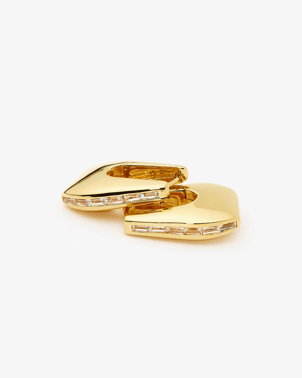 Missoma Lucy Williams Arco Pave Small Hoop Earrings in gold-plated brass, view 3