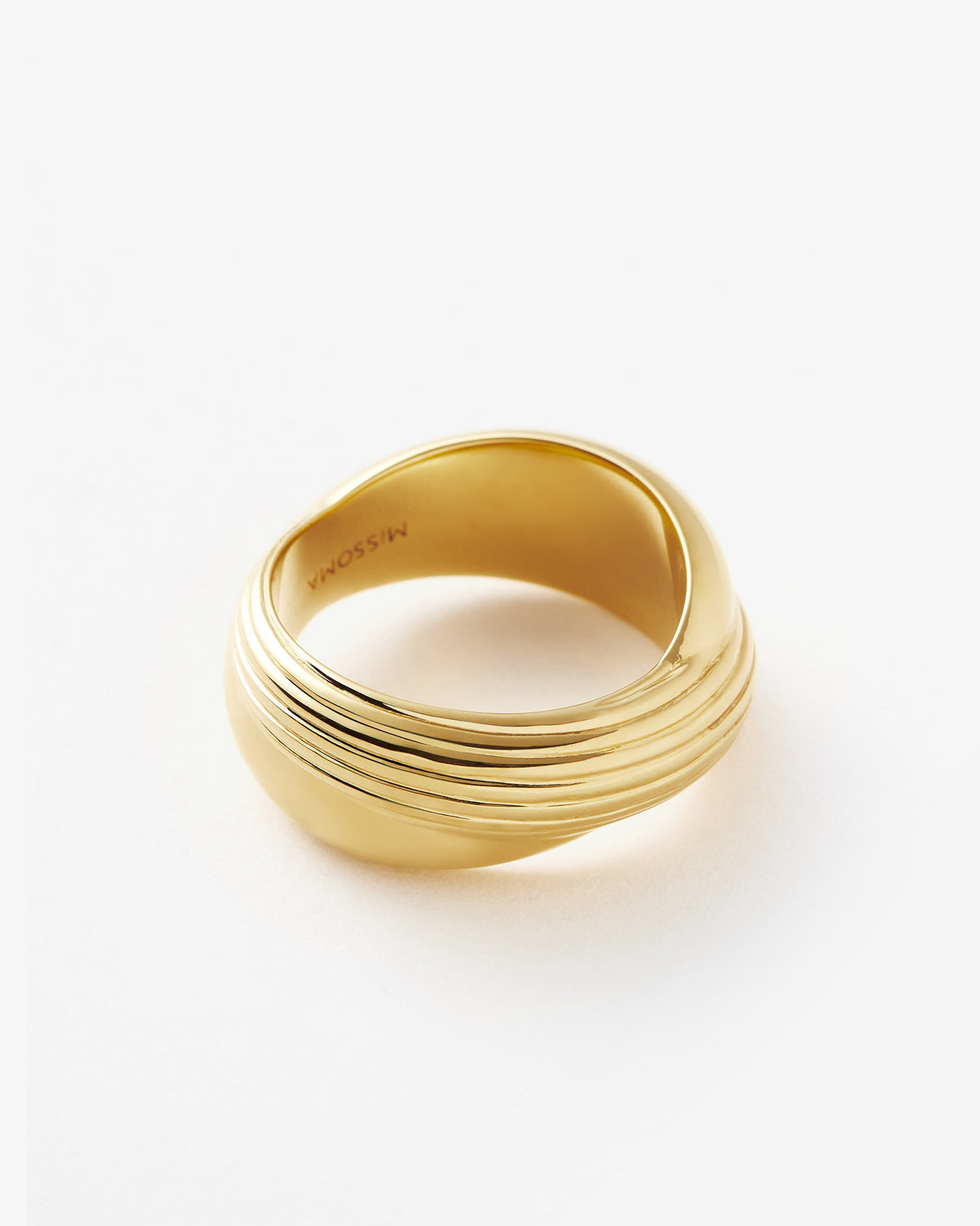 Missoma Lucy Williams Chunky Entwine Ridge Ring in gold-plated brass, view 3