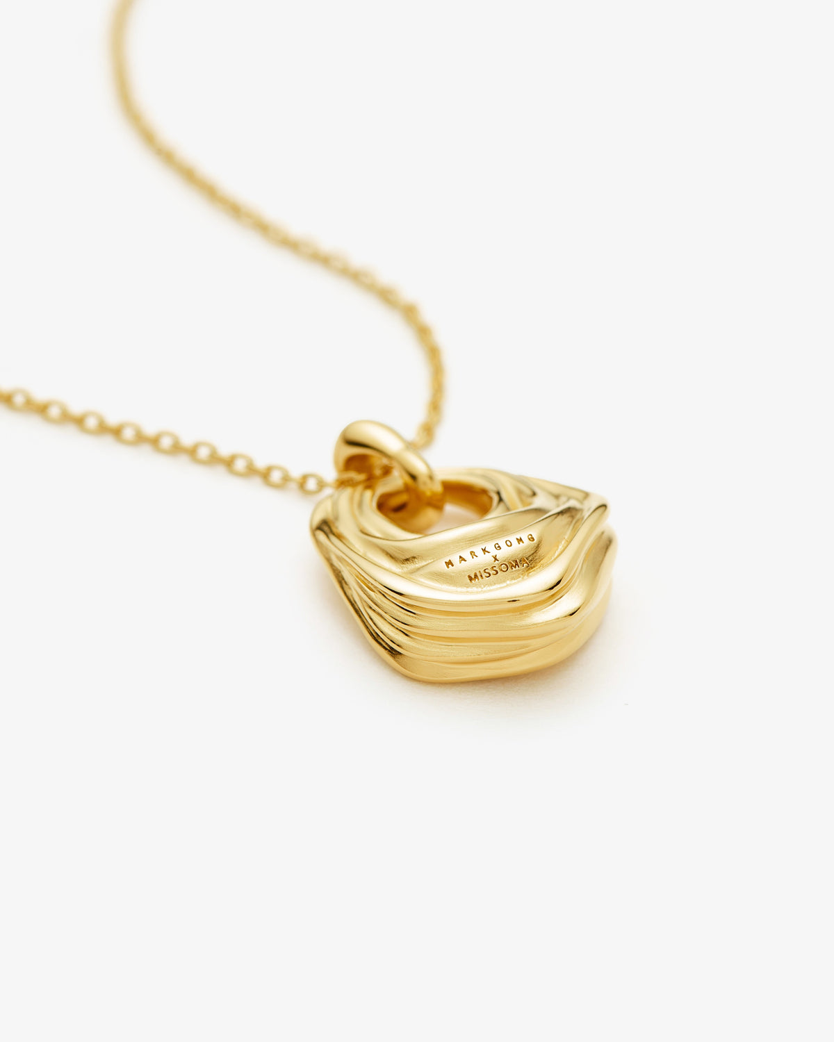 Missoma x MARKGONG Draped Pendant Necklace in gold-plated brass, view 4