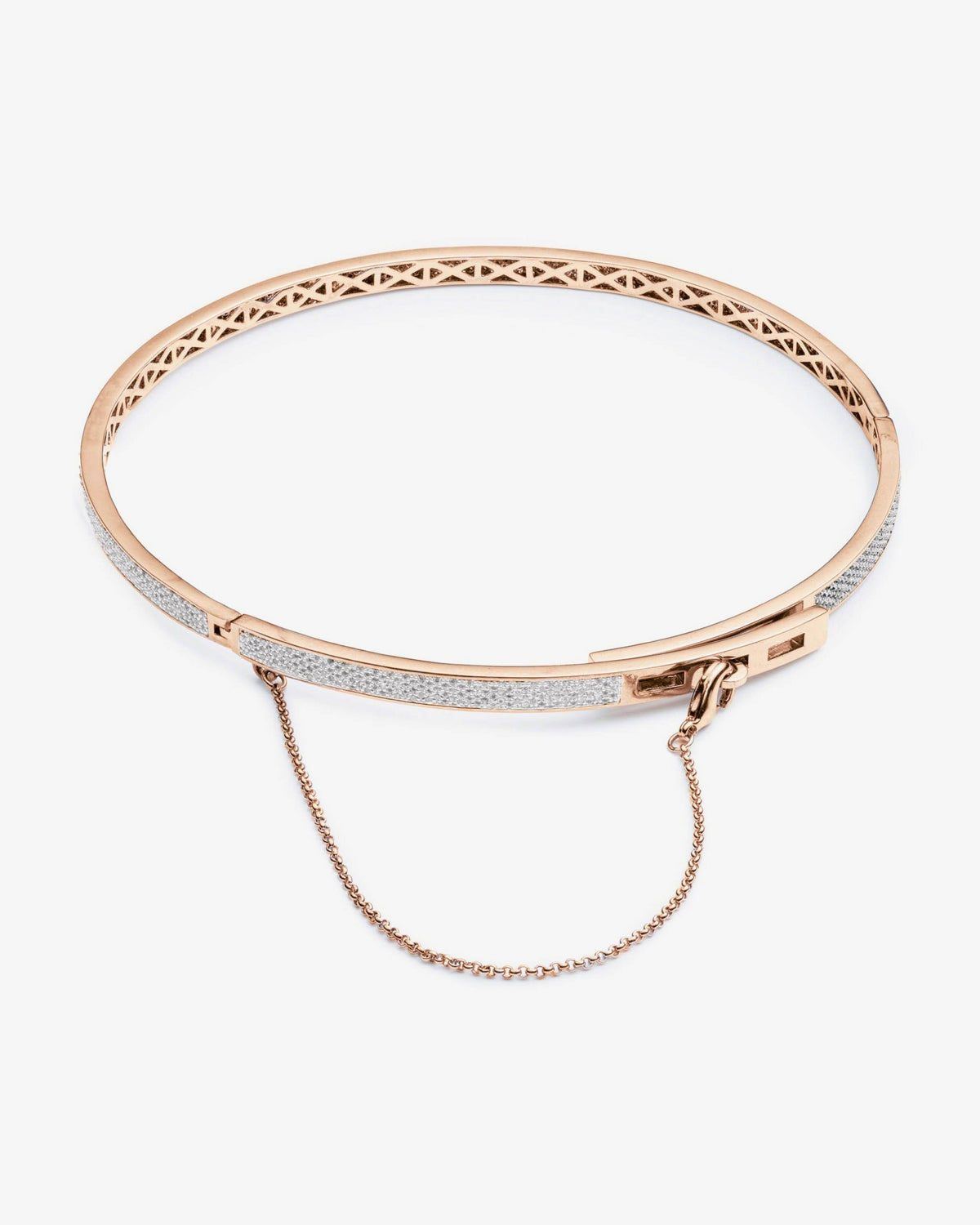 Pavé Thin Safety Chain Choker Necklace