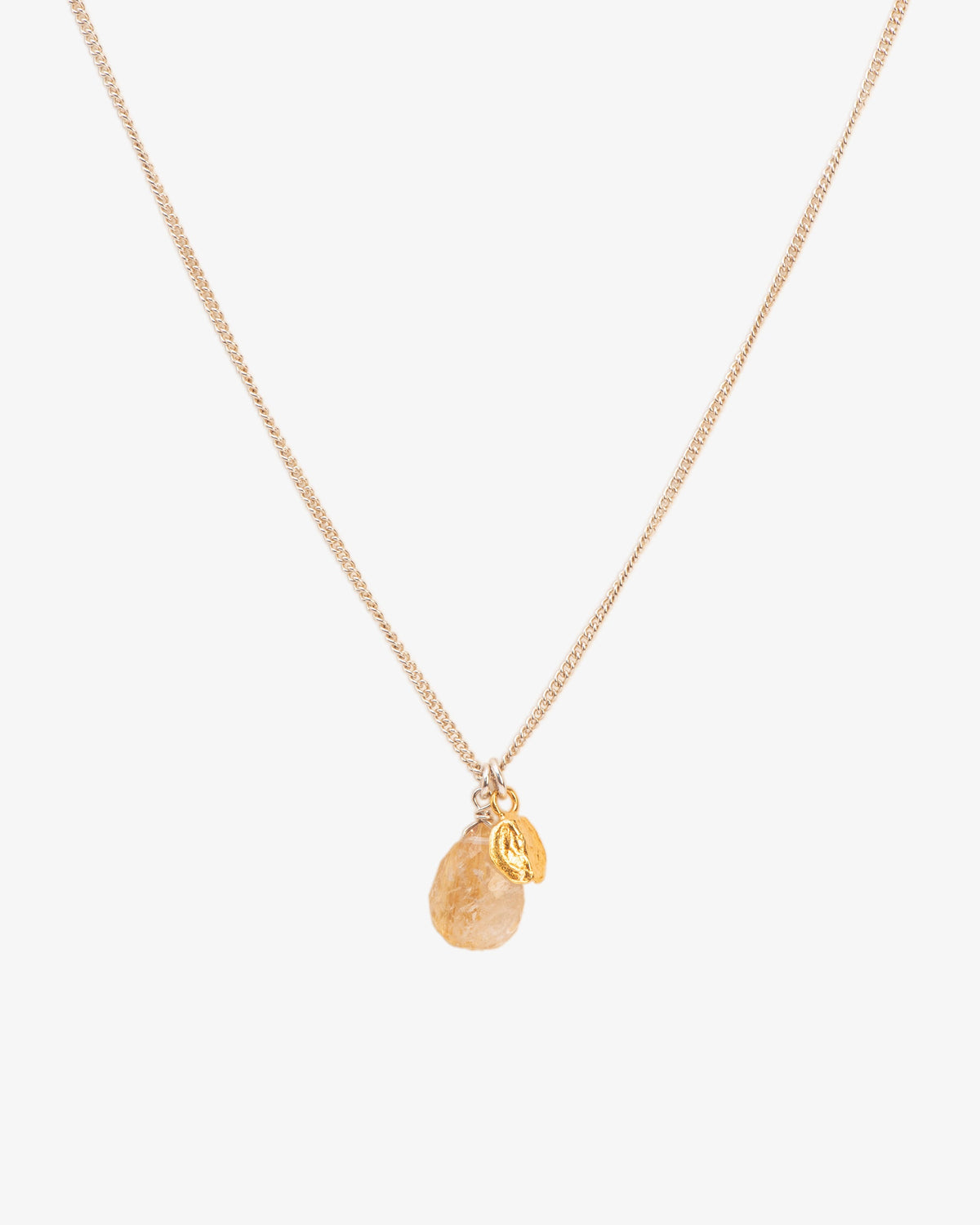 Wouters & Hendrix Rutilated Quartz and Mustard Seed Necklace, side view