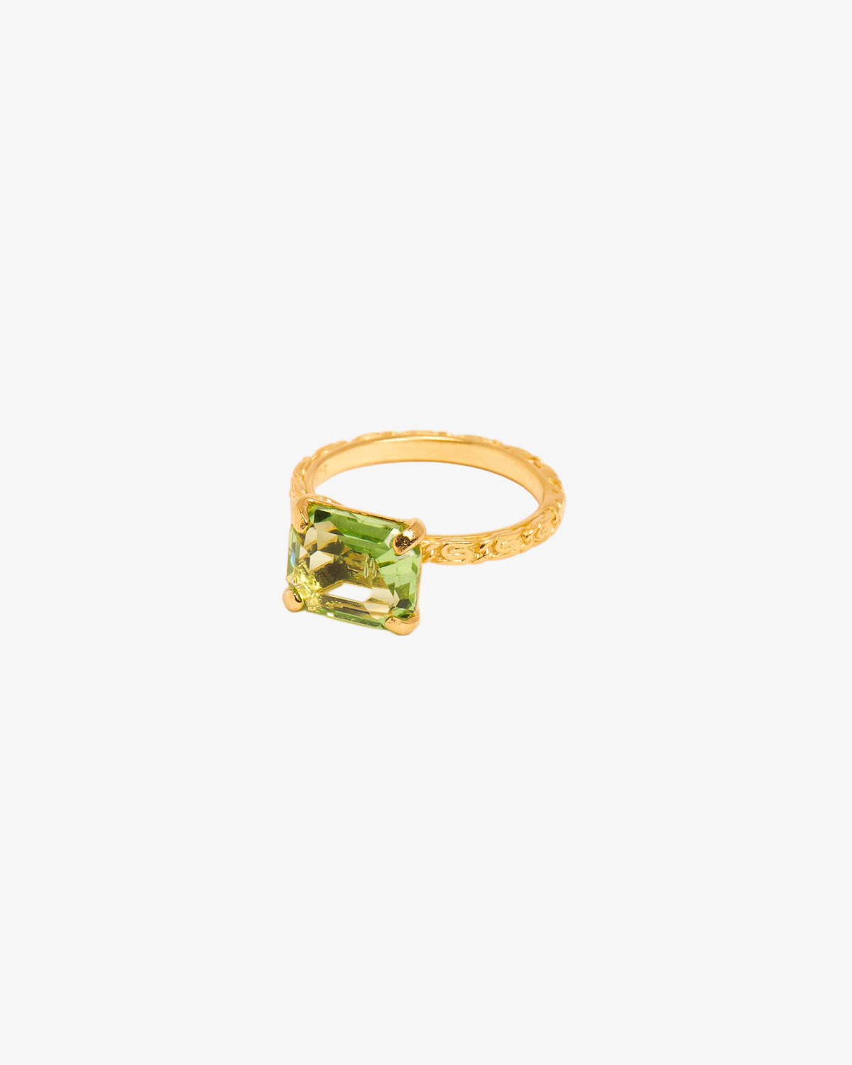 'Chapters' Texture Peridot Crystal Ring