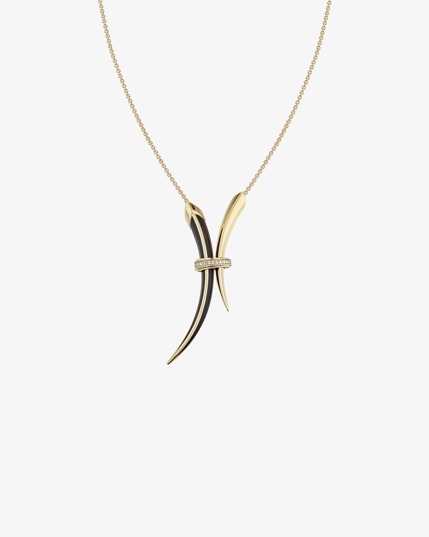 Shaun Leane Sabre Deco Jet Ceramic and Diamond Necklace