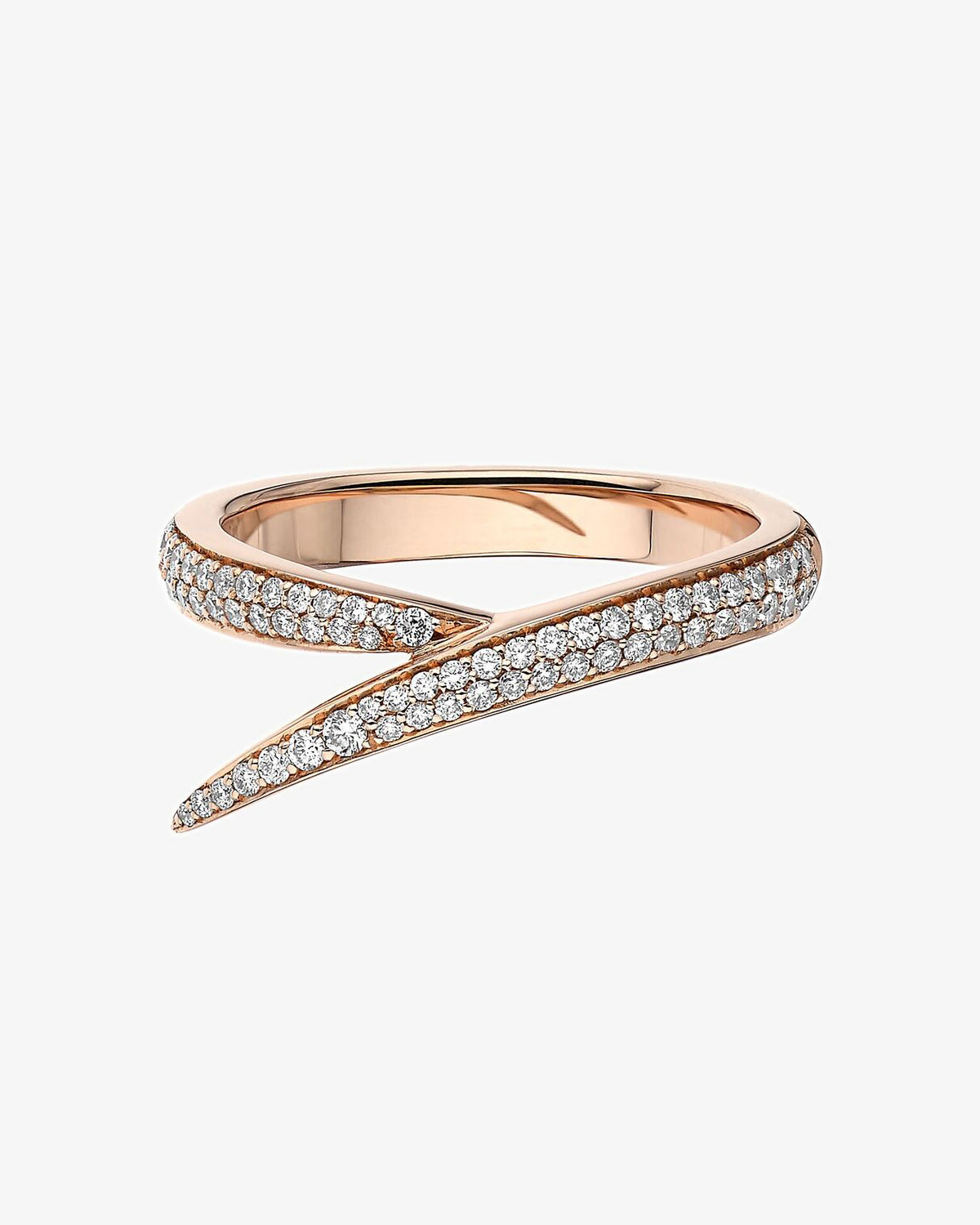 18K Rose Gold Interlocking Diamond Ring