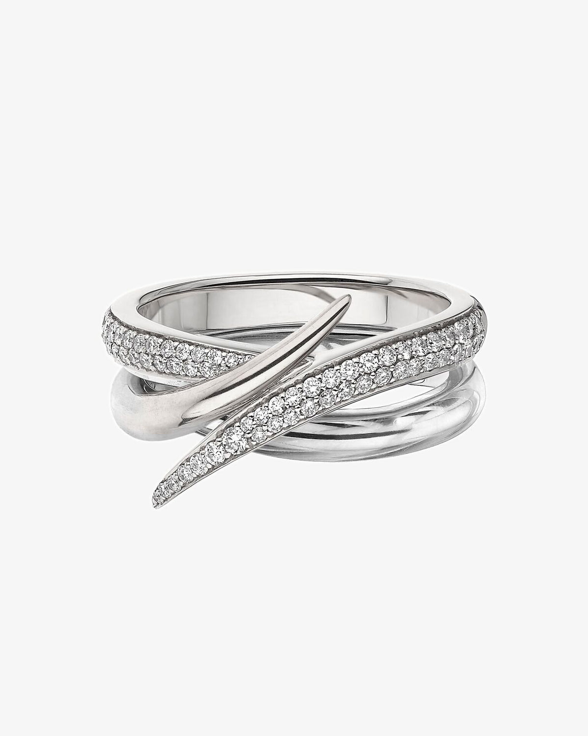 18K White Gold Interlocking Diamond Ring Set