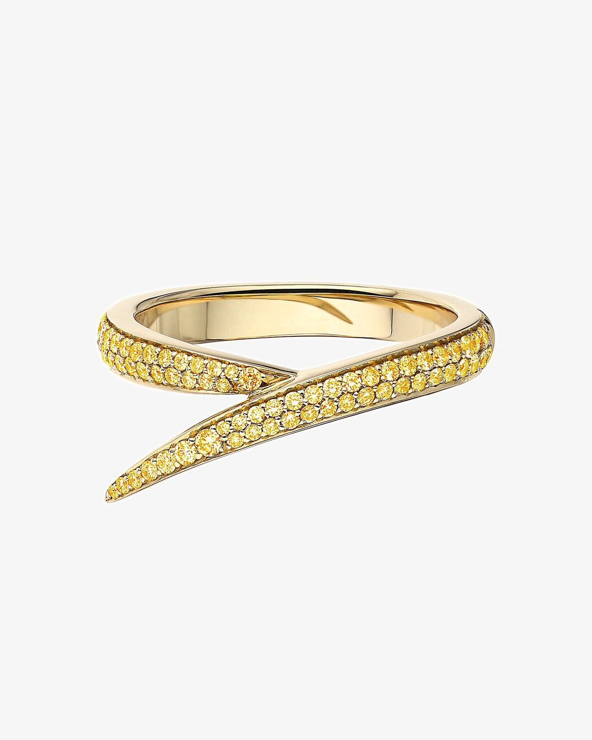18K Gold Interlocking Yellow Sapphire Ring