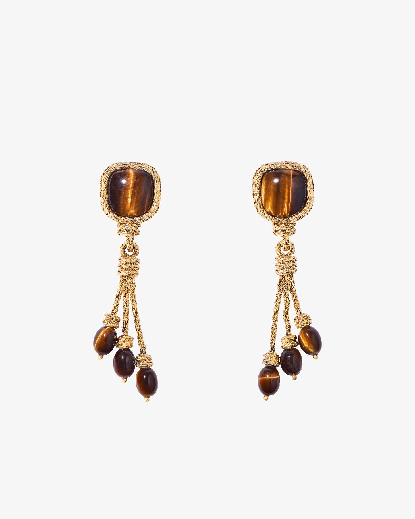 Tiger Eye Miki Clip Earrings