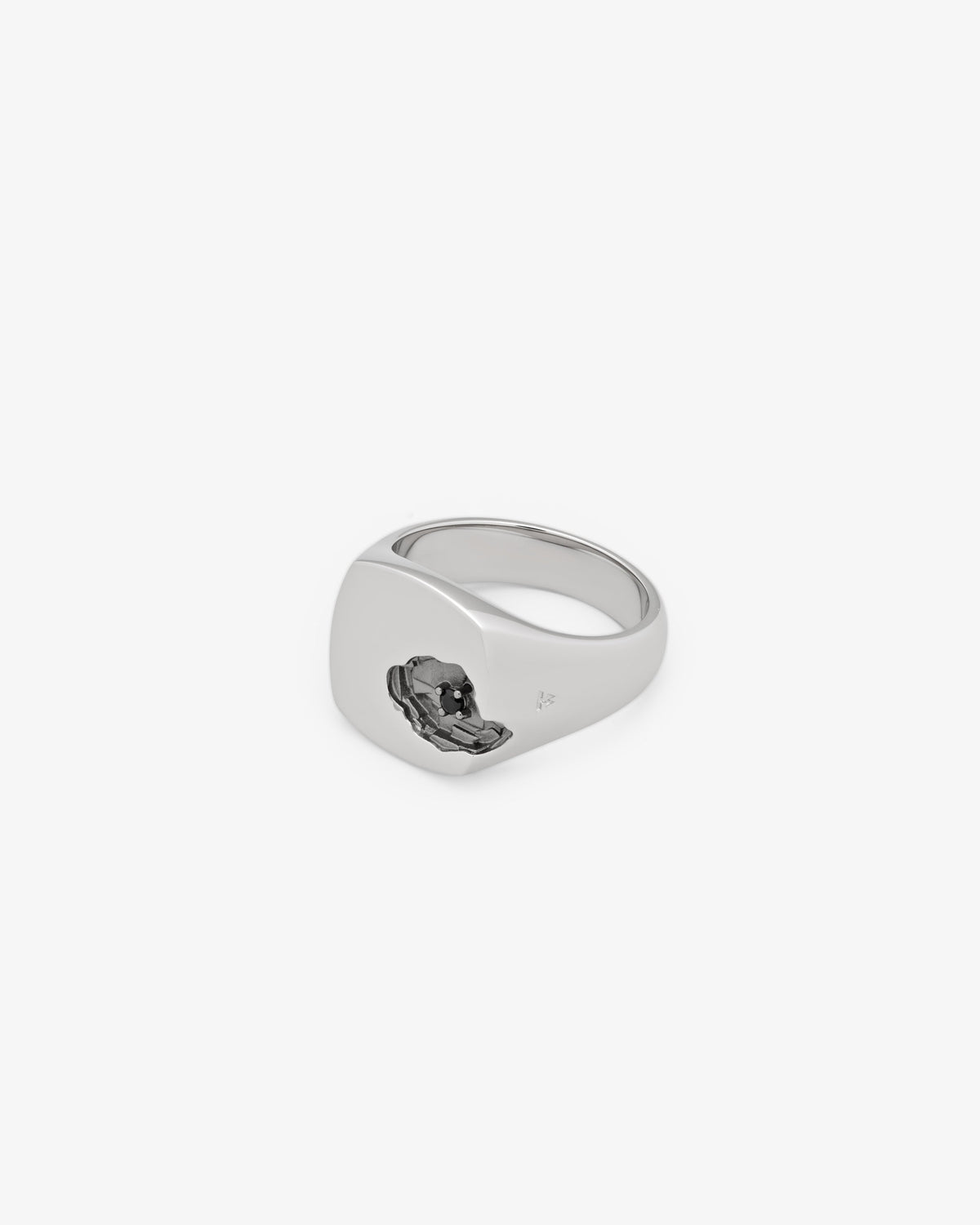 Tom Wood Mined Ring Large Black Spinel, alternate view