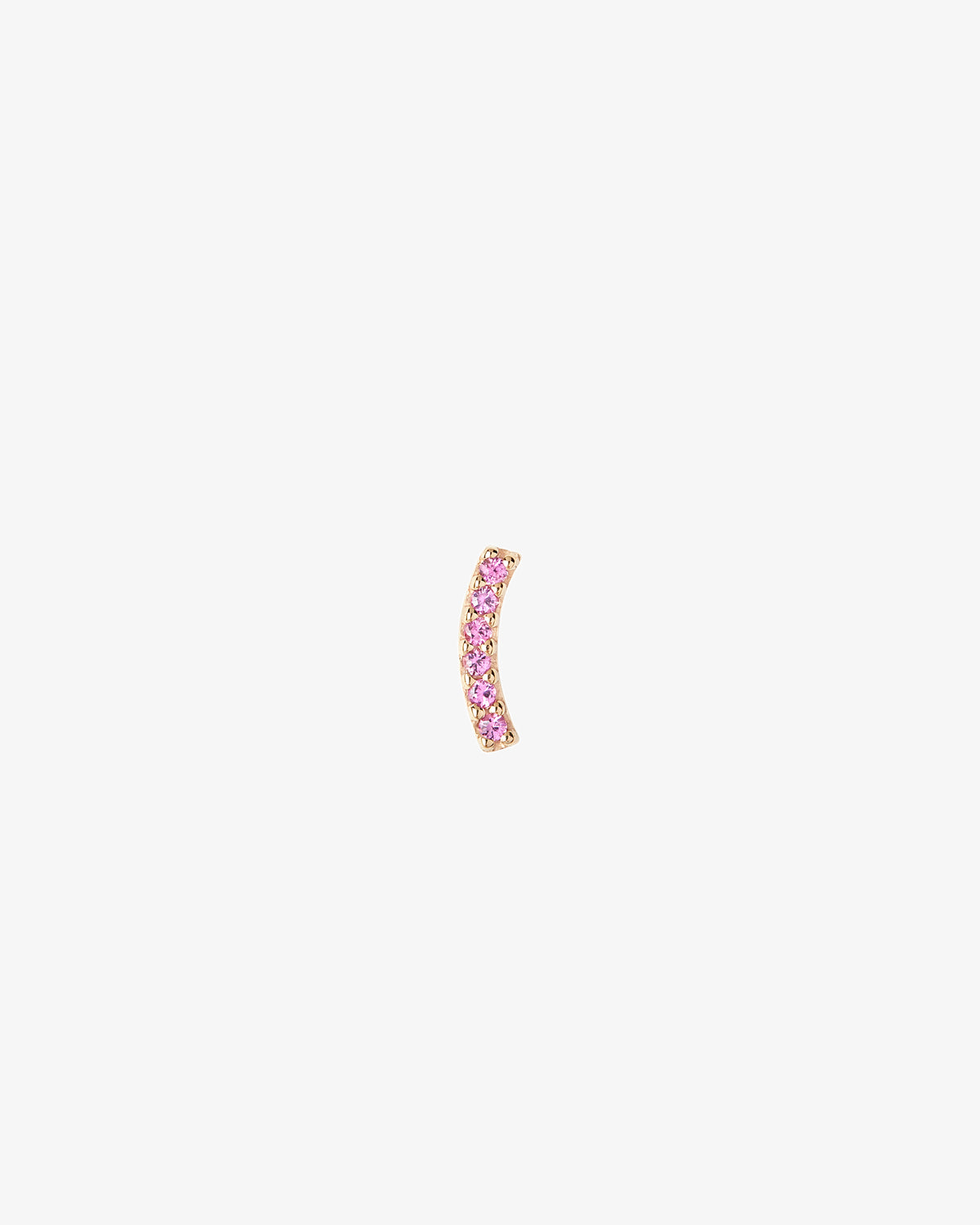 Maria Black Fine 14K Gold Pink Sapphire Crescent Stud Single Earring