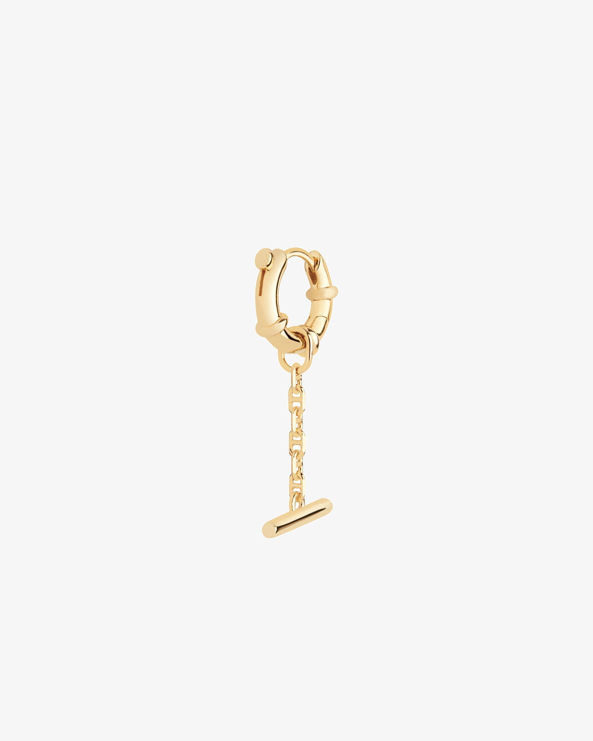 Maria Black Spring Bar Huggie Single Earring in gold-plated sterling silver, side view