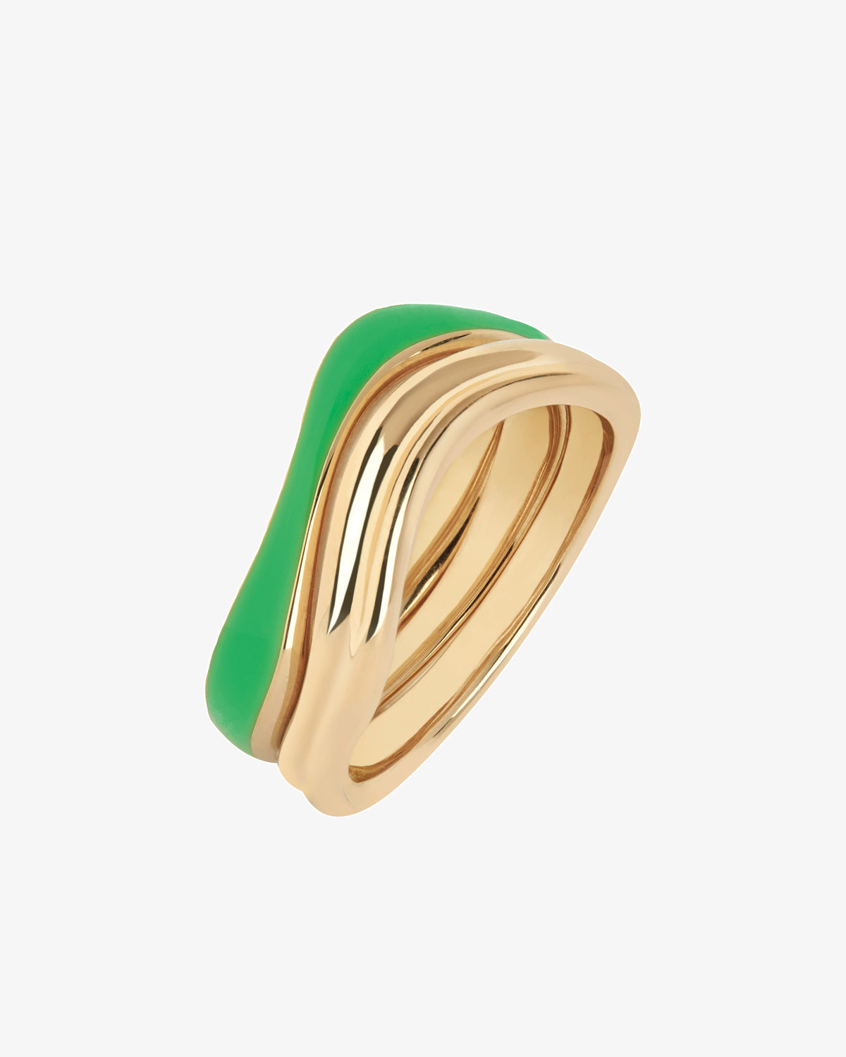 Maria Black Soma Neon Ring Stack in gold-plated sterling silver