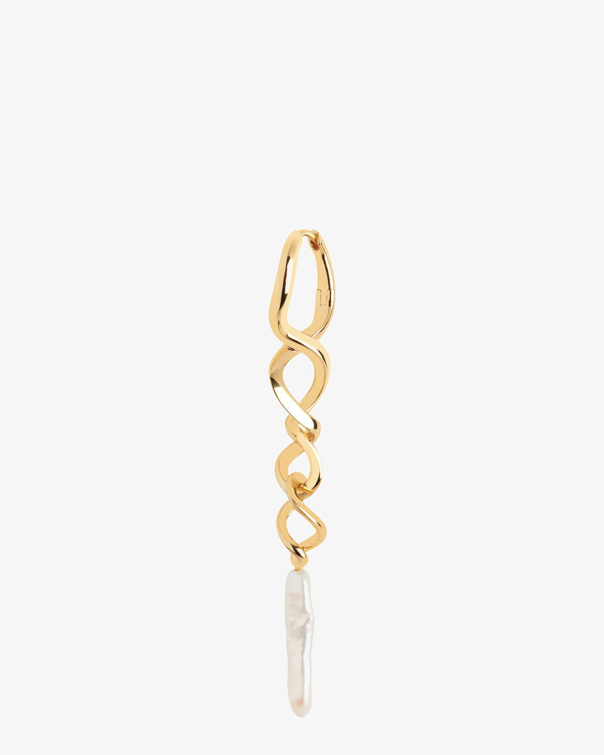Maria Black Tornado Pearl Single Earring in gold-plated sterling silver, side view