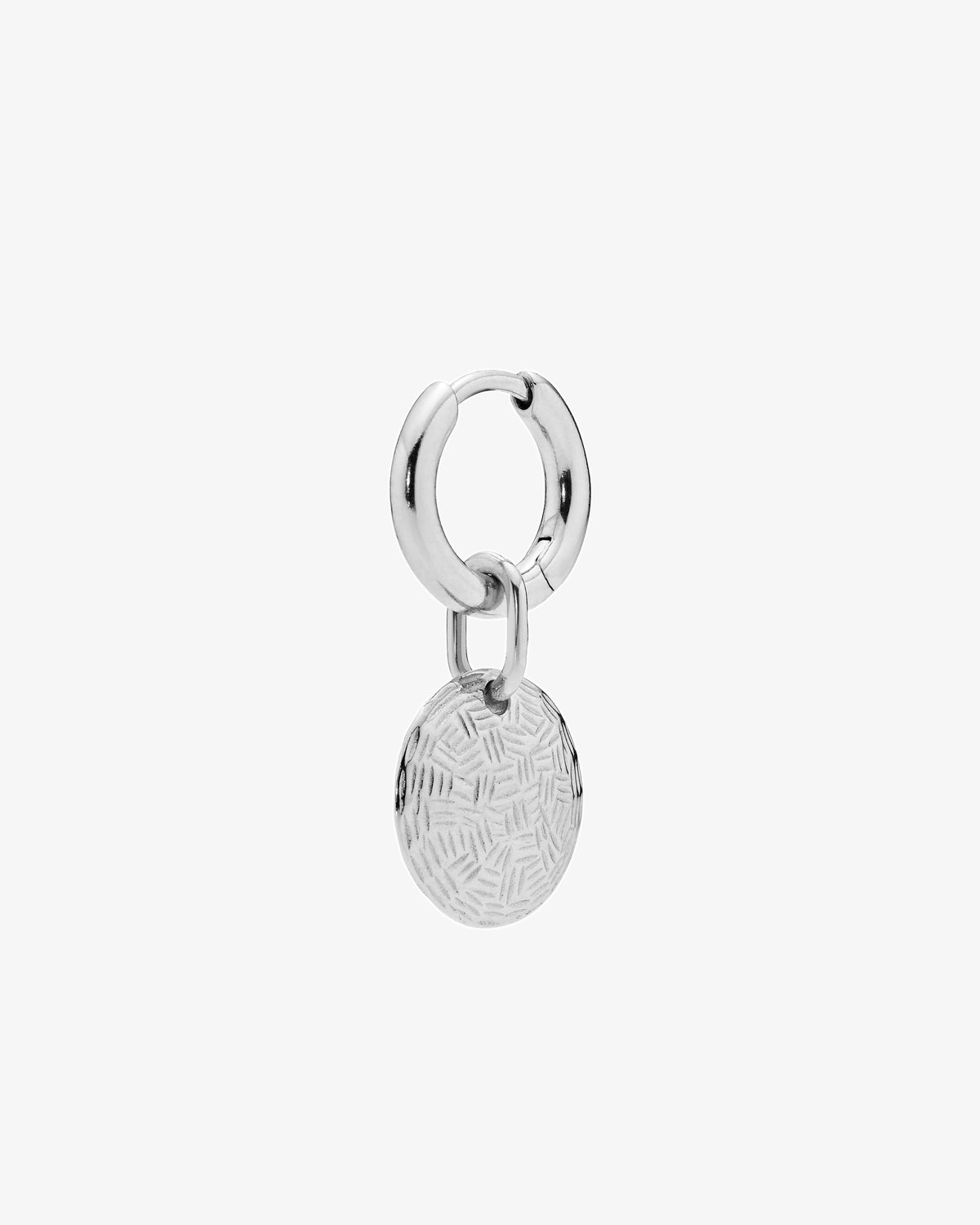 Maria Black Tan Huggie Single Earring in 925 sterling silver, front view