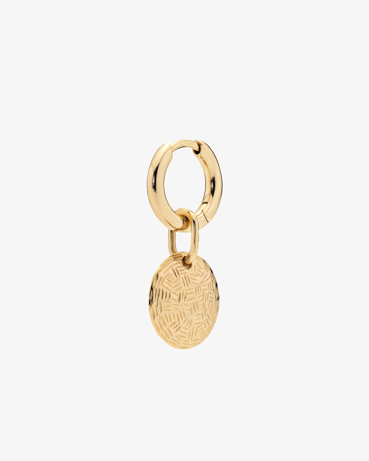 Maria Black Tan Huggie Single Earring in gold-plated sterling silver, front view