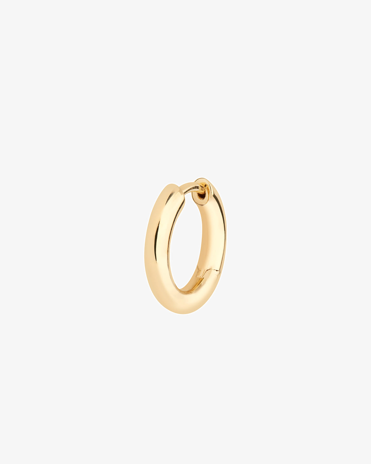 Maria Black Slate 10 Huggie Single Earring in gold-plated sterling silver, angled view
