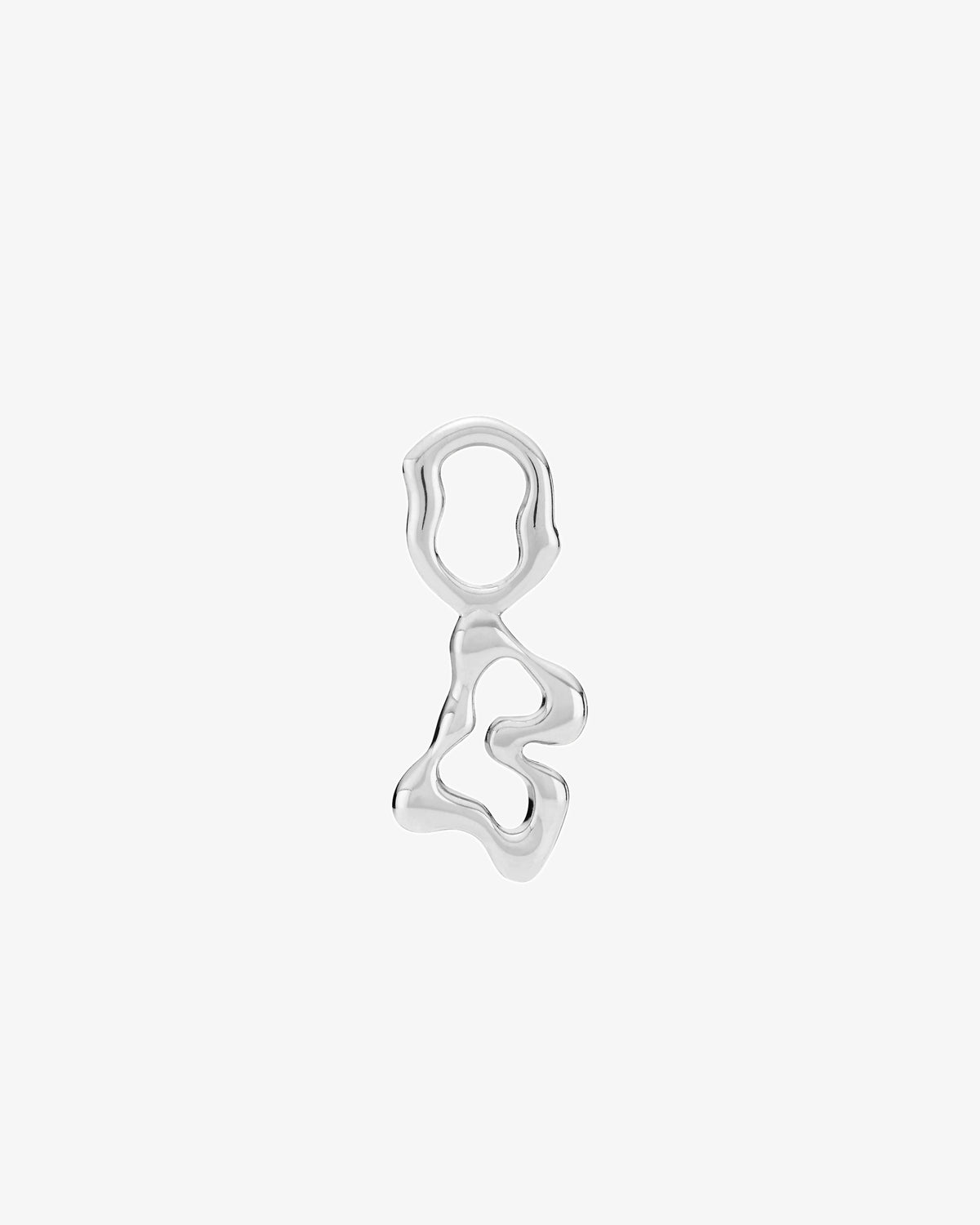 Maria Black Fluent Letter Charm in 925 sterling silver, front view, view 26
