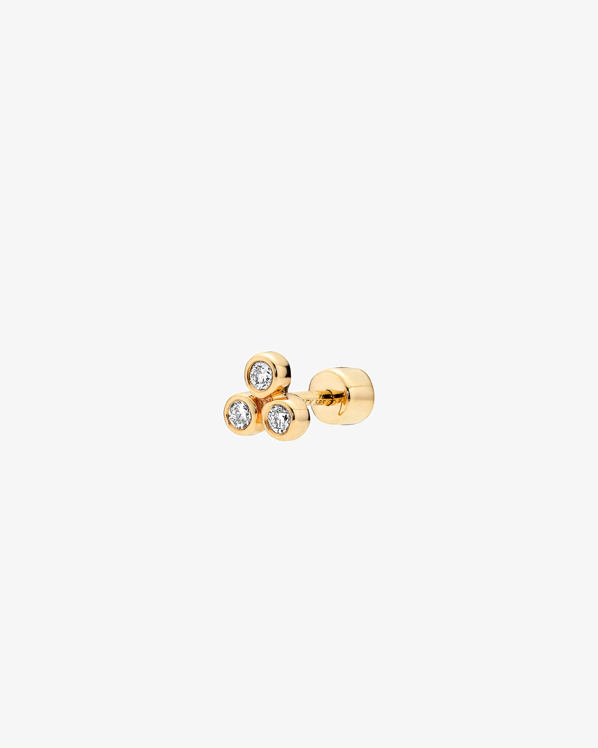 Maria Black Fine 14K Gold Triad 18 Lab Grown Diamond Stud Single Earring, side view
