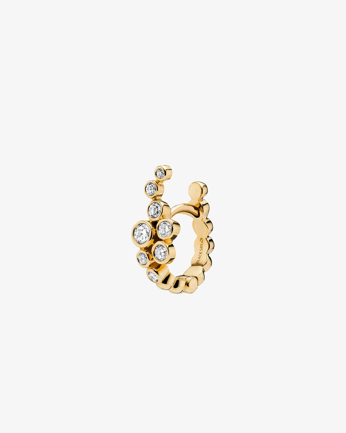 Maria Black Fine 14K Gold Garbo Lab Grown Diamond Huggie Single Earring, angled view