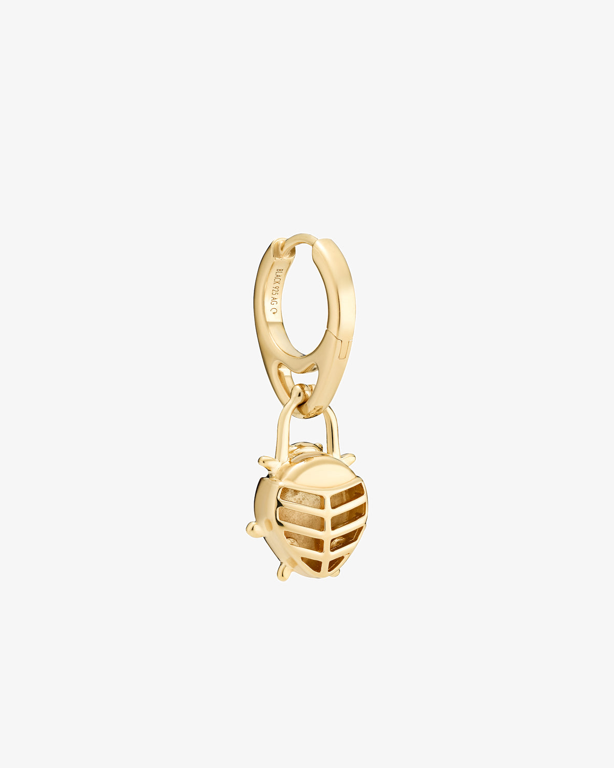 Maria Black Blister Single Earring in gold-plated sterling silver, back view