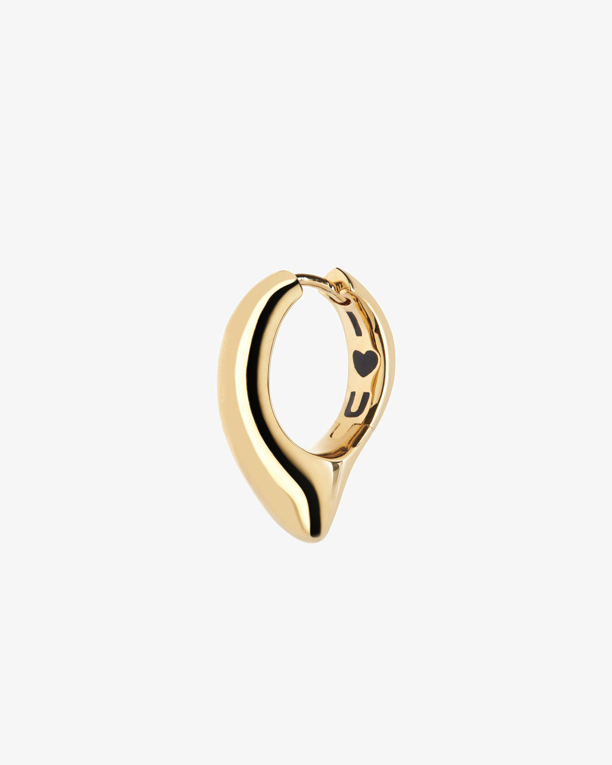 Maria Black Fei Huggie Single Earring in gold-plated brass, side view