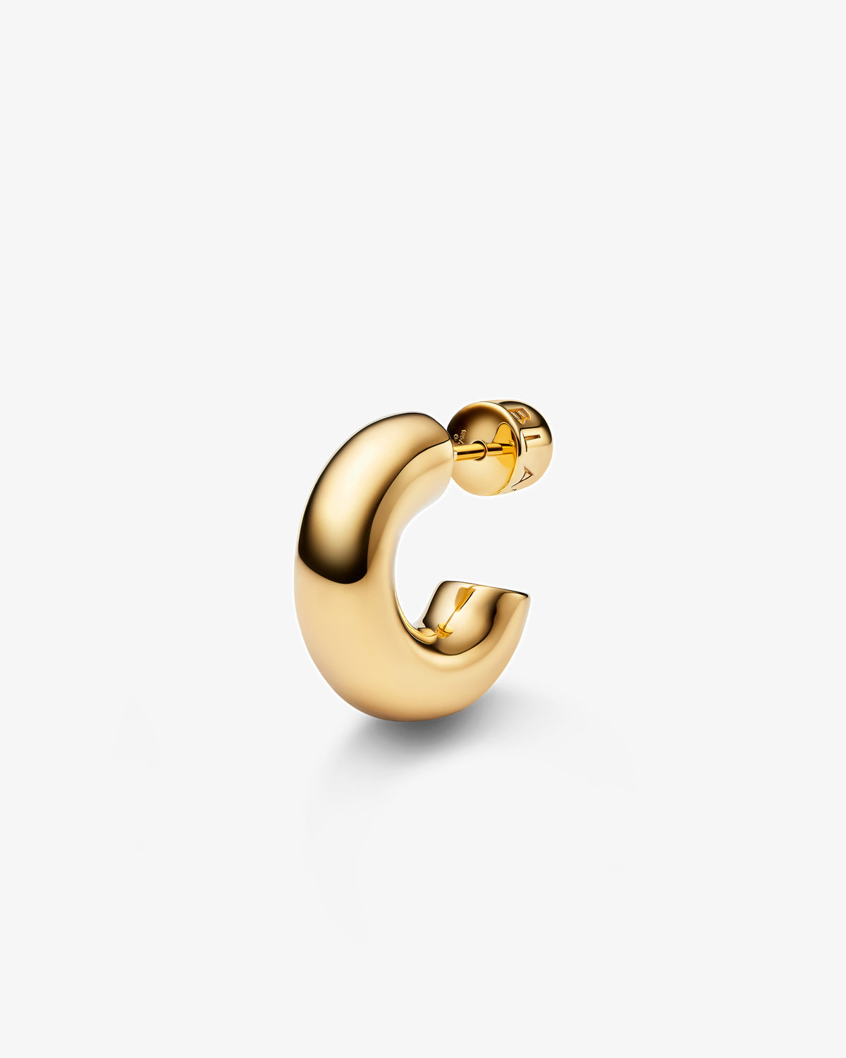 Maria Black Tempelhofer Hoop Single Earring in gold-plated sterling silver, angled view