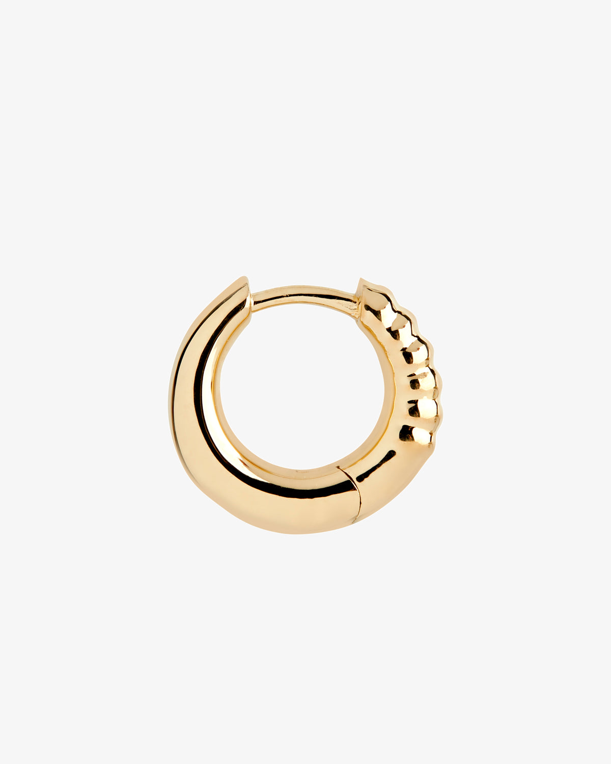 Maria Black Laid Back 8 Huggie Single Earring in gold-plated sterling silver, side view